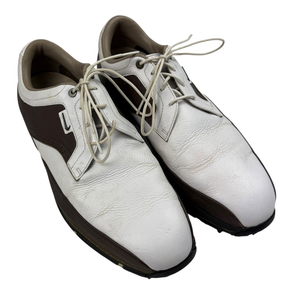Nike Air‎ Zoom Heritage Golf Shoes Mens 9 White Brown Spiked 379220-171 2009